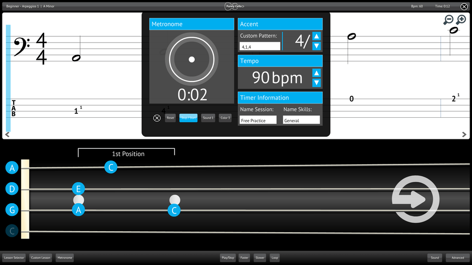 Purely Cello Screenshot Custom Metronome